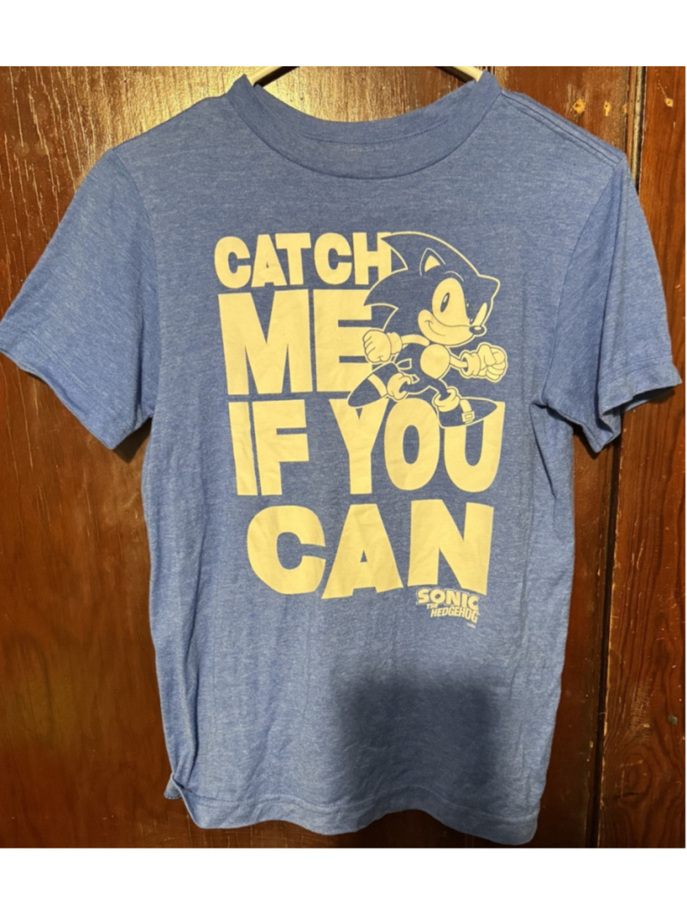Sonic the Hedgehog Character T-Shirt Kid's Size L Blue